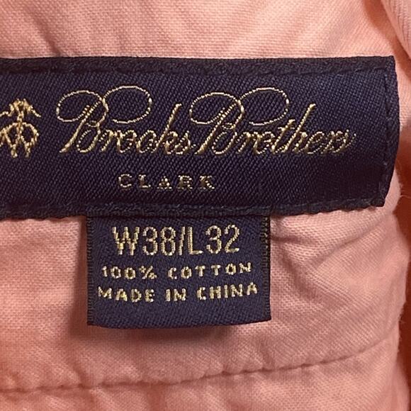 Brooks Brothers Pants Mens 36x31 Pink Clark Flat Front Straight Fit Preppy Chino - Picture 3 of 6